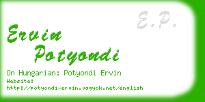 ervin potyondi business card